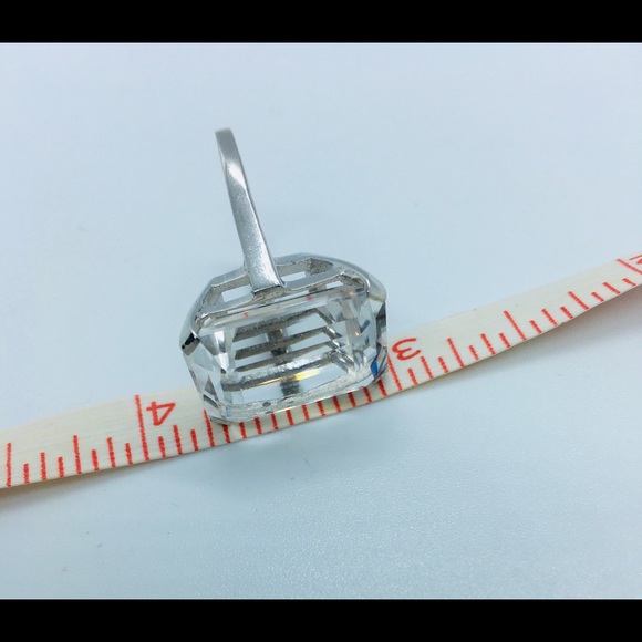 Vintage Sterling Silver Rock Crystal Quartz Ring - Picture 11 of 15